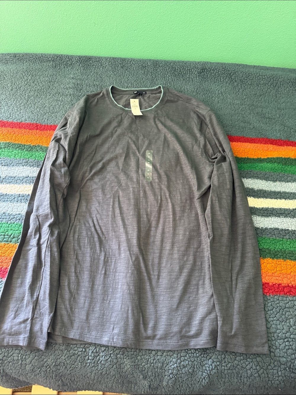 GAP Men's Long-Sleeve Crewneck Shirt - Gray